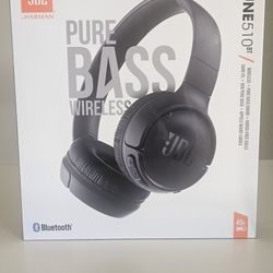 NEW JBL Tune 510BT Wireless Bluetooth Headphones – Pure Bass Sound, Black, Sealed