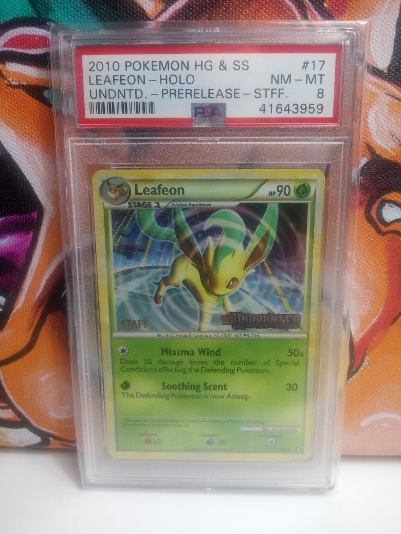Pokemon PSA 8 Staff Leafeon 17/90
