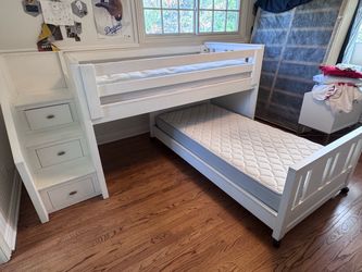 White Loft Bunk Beds (used mattresses optional)