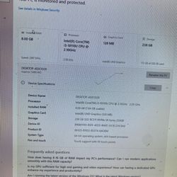 FOR PARTS DELL Inspirion W24C 24" 5400 Series Intel Core i3 All In One Monitor