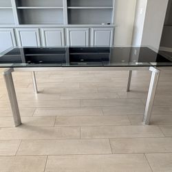 Modern Glass Dining Table Expandable 
