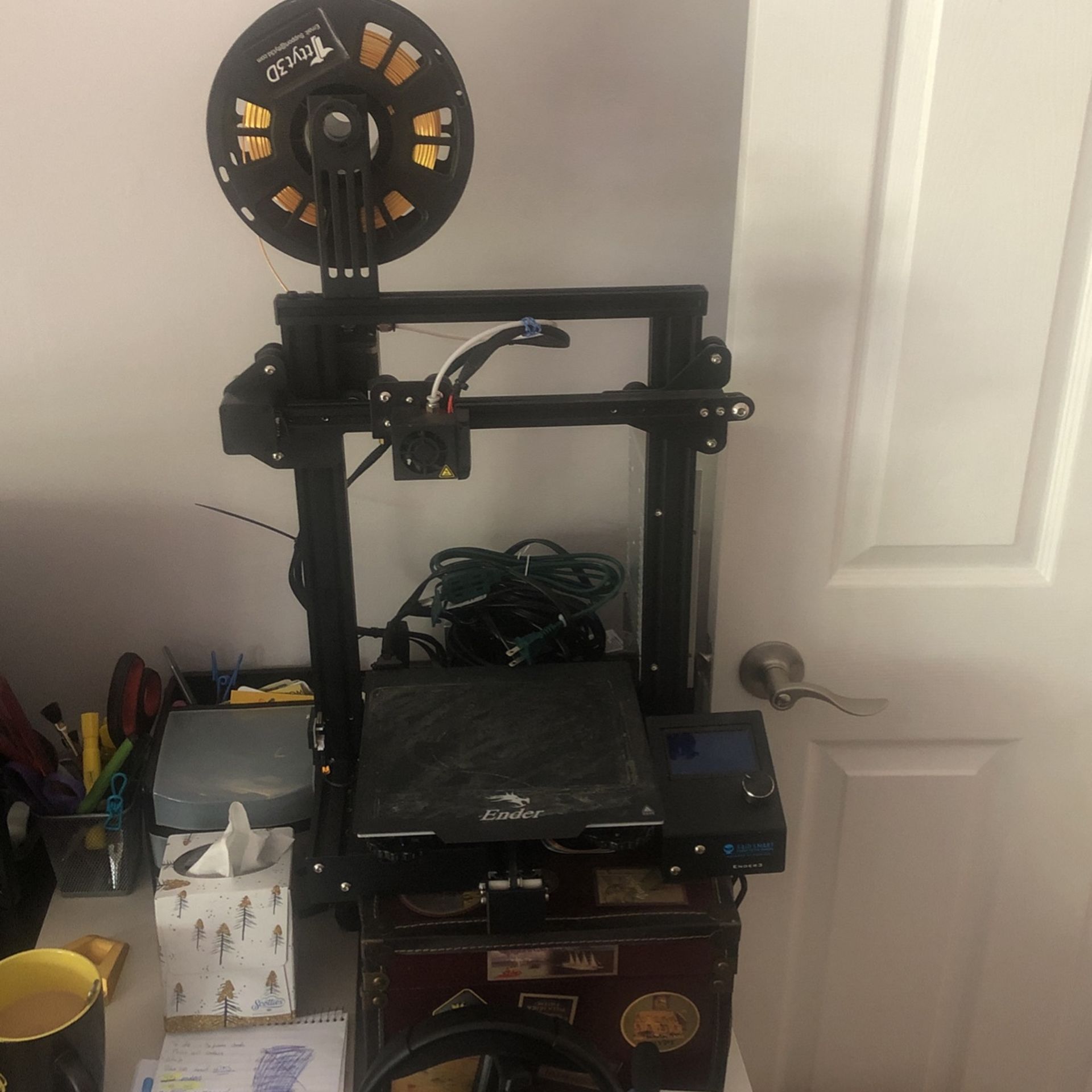 Ender 3 Printer With gold Roll