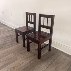 Set of 2 Solid Wood Kids Chairs