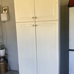 White Wood 63 in. W 2 Door Big Wardrobe Armoires.