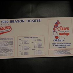 Buffalo Bisons 1989 Complete Season Ticket Book 