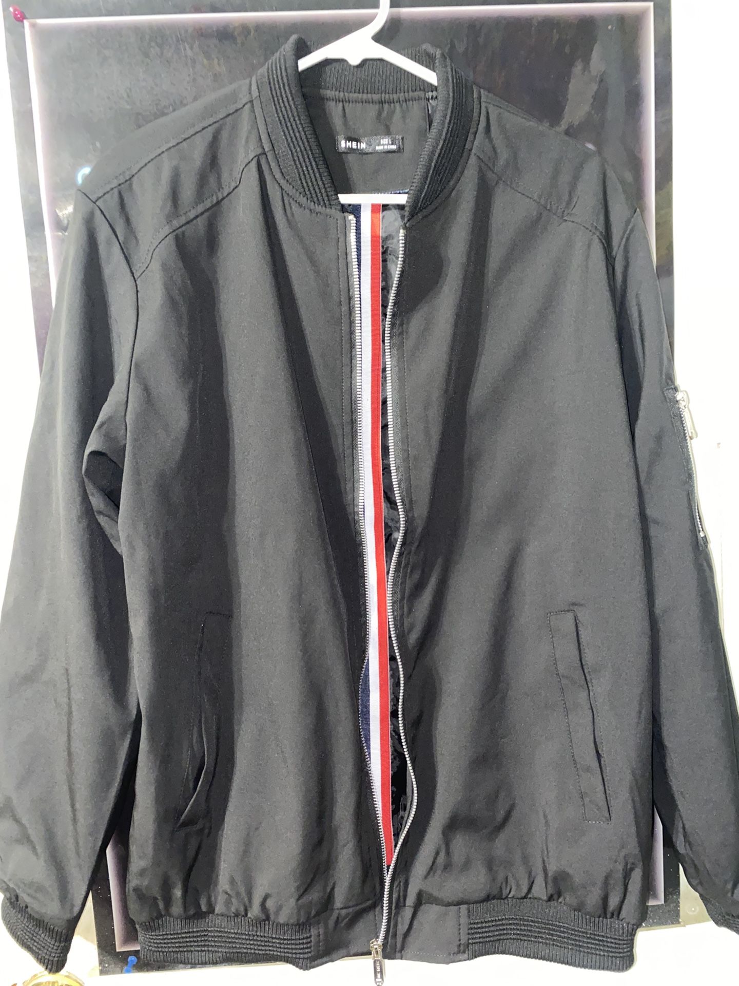 Shien Men Zip Up Bomber Jacket 