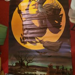 VINTAGE HALLOWEEN STORE DISPLAY POSTER