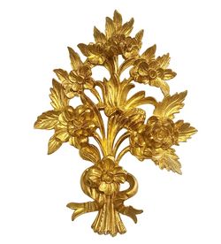 Italian Vintage  Ornate Gold Wall Floral 