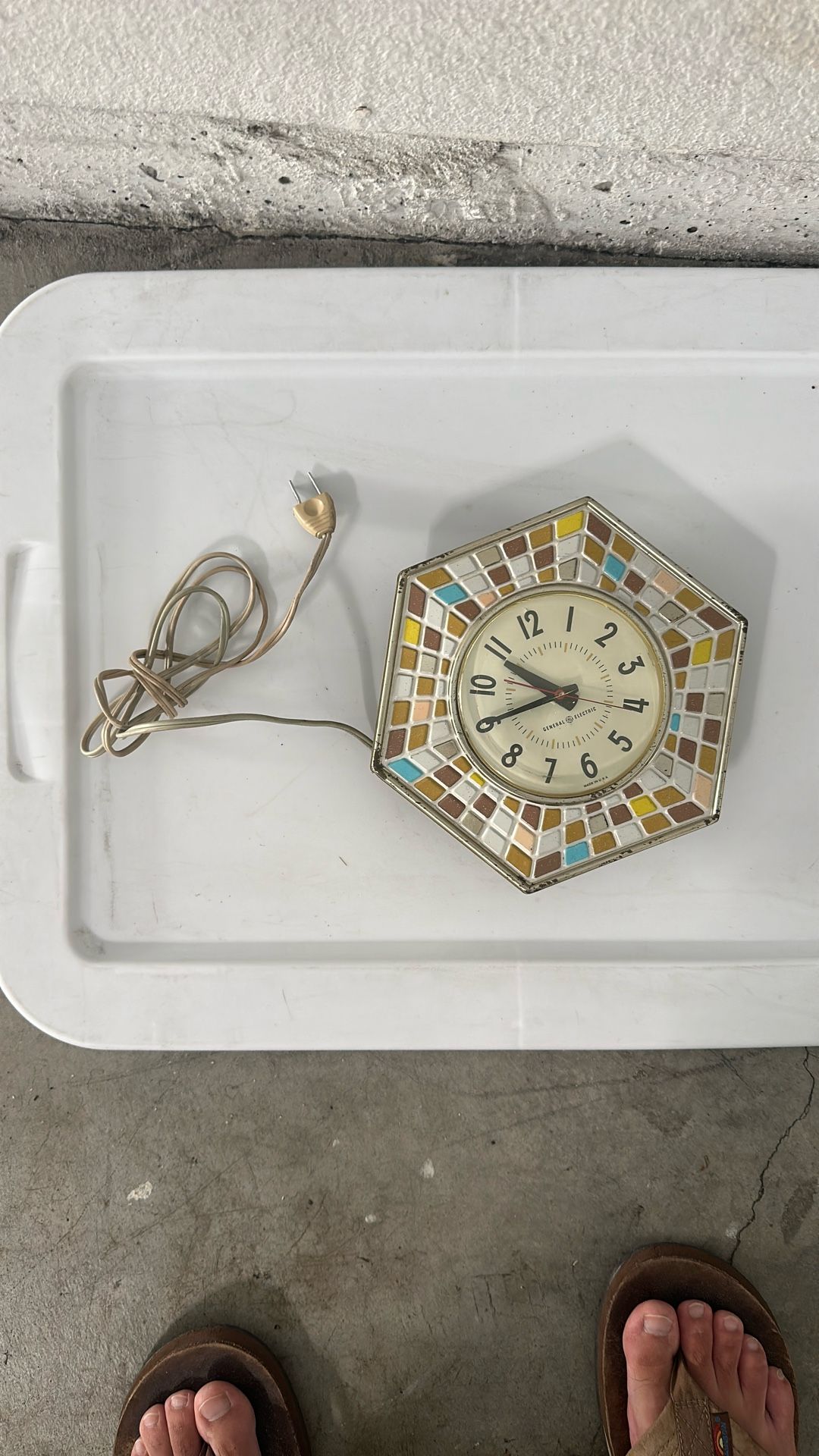 1960s Mosaic Retro Wall Clock