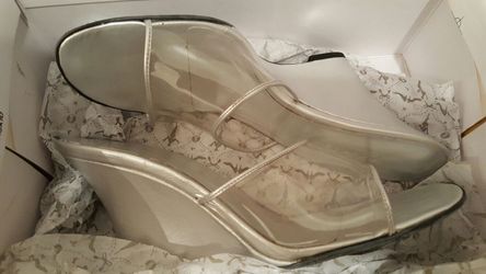 Clear wedge heels