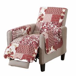 Great Bay Home Reversible Patchwork Recliner Chair Cover - Washable Slipcover Furniture Protector With Elastic Straps - Couch Cover For Dogs, Kids, An