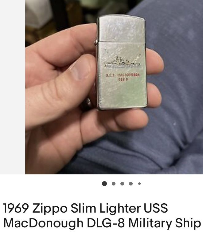  Vintage USS  Macdonough Zippo Lighter 