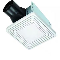 Broan-NuTone Roomside Series, White, 80 CFM, No Cut Roomside Installation with Light, ENERGY STAR, Bathroom Exhaust Fan=A6-132