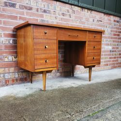 Mid Century Modern Bassett Walnut Desk Vintage