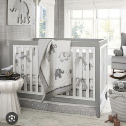 Baby Crib Pottery Barn - Gray &white 