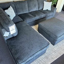 Altari Slate Grey L Shaped Huge Sectional Couch With Chaise 