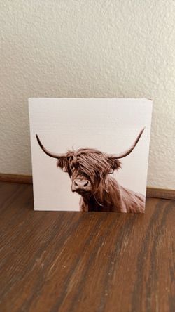 Highland Cow Decor Block