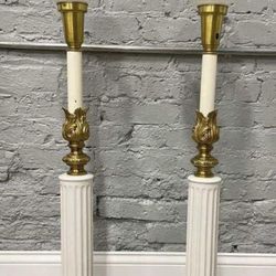 Vintage Porcelain & Gold Lamps * Made In Italy * Work perfectly * 