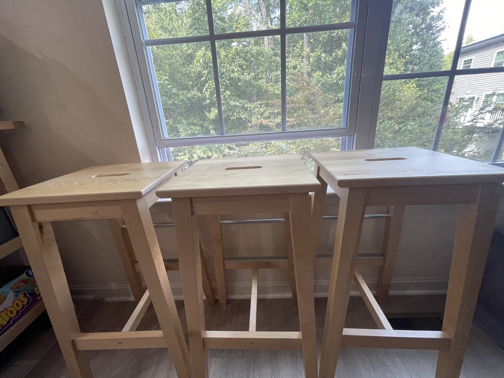 Ikea Bar Stools birch, 29 " Nilsolle 60 For 3 Chairs. for Sale in