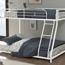 Brand New White Metal Twin Over Full Bunk Bed 