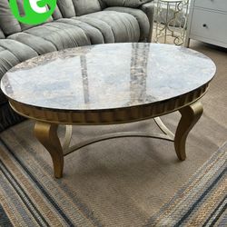 Oval Metal Coffee Table 