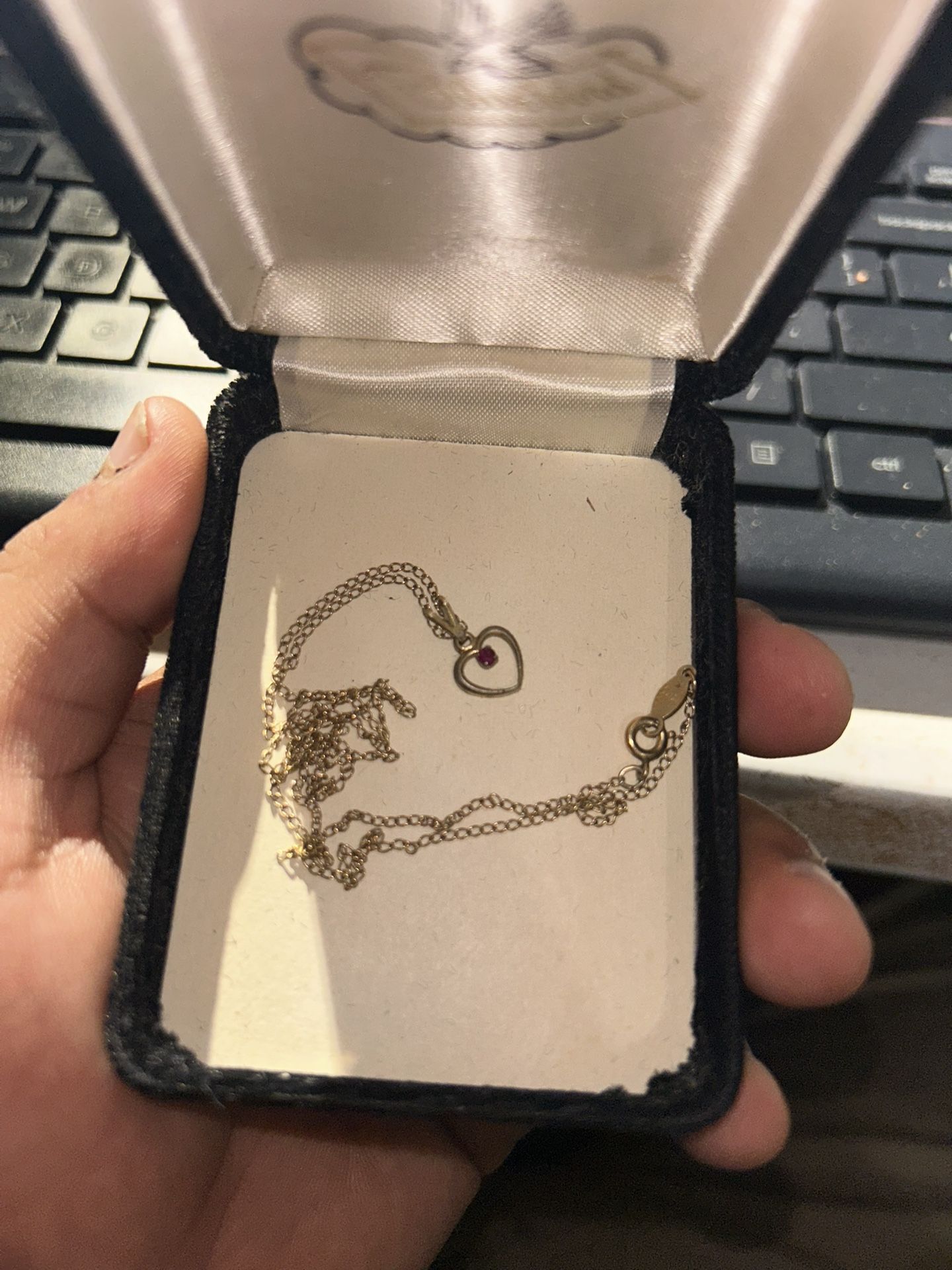Gold Plated Chain With Real Ruby