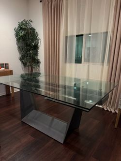Modern Glass Top Dining Table