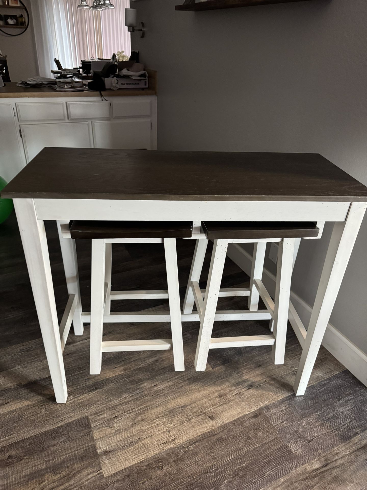 2 Bar Stools With Table
