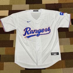 White Texas Rangers Baseball Jersey Brand New