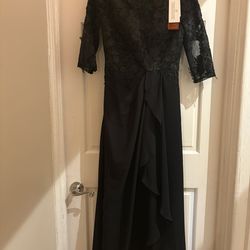 High End Customization Black Lace Evening Dress Formal Gown Half Sleeve