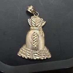 Real Gold Money Bag Pendent 