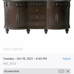 Home Decorators Collection Chelsea 72 in. W Double Bath Vanity in Antique Cherry with Granite Vanity Top in Black