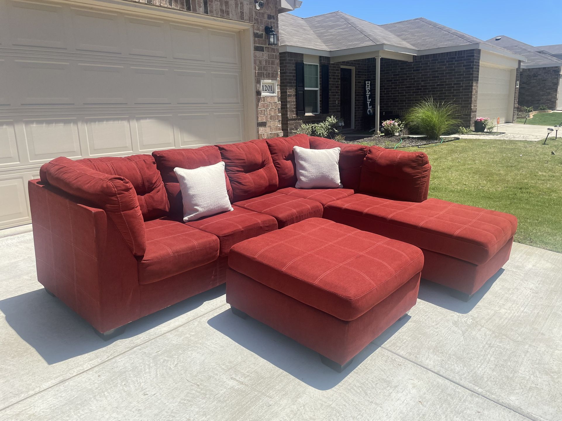 Ashley Furniture Sectional & Ottoman (delivery available)