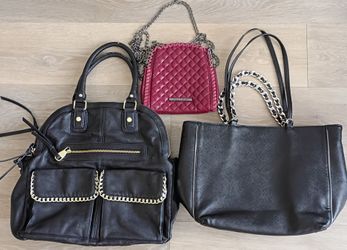 3 Bags Steve Madden Black Maroon Work Play Travel Gently Used