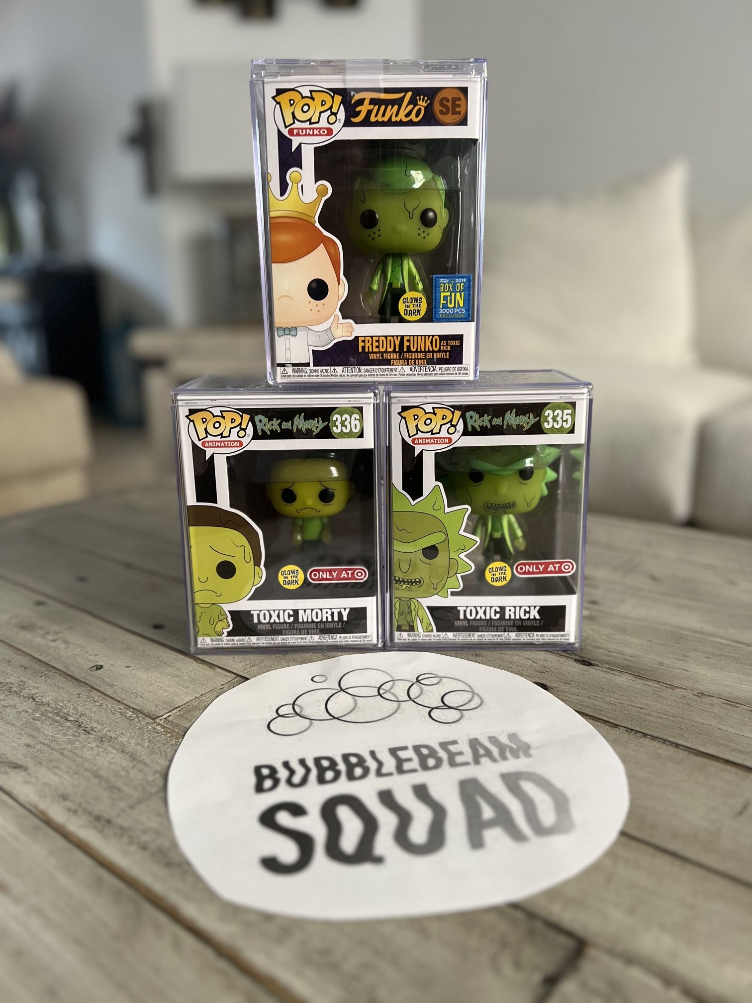 Rick And Morty Toxic Rick, Morty And Freddy Funko As Rick