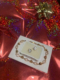 Bracelet and Earrings! Pulsera Y Aretes! Gold Plated!Oro Laminado! ❤️