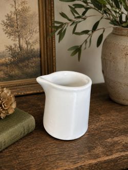 Small White Hall Ceramic Creamer Pitcher