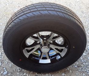 14" Gladiator Trailer Tire 205-75-R14 on 14x6 5 Lug A1411 Alloy Wheel

