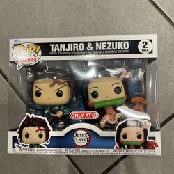 DEMON SLAYER ANIME  2-PACK FUNKO POP VINYL EXCLUSIVE TANJIRO & NEZUKO SEE PICS MINT