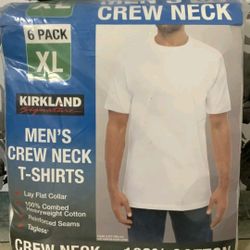 $30🍓⚡️Kirkland Signature Men’s Crew Neck Tee, 6-pack, 100% Cotton (Size: XL)💓Q4