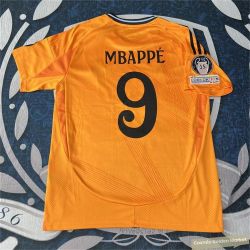 2425 Away Orange No.9 Mbappe Short SleeveSoccer Jerseys

