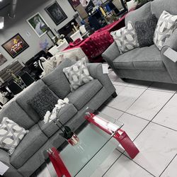 Beautiful Sofa Set 🩶 Grey Fabric 🔥