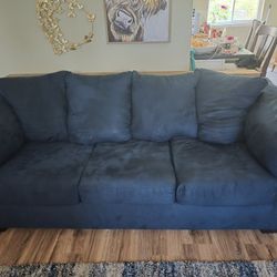 Blue Couch & Custom Table 