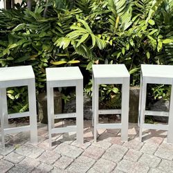⭕️  Set Of 4 Rare Aluminum Bar Stools By  Gandia Blasco “Na Xemena” 