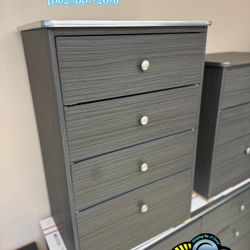 Grey Four Drawer Dresser Chest Gris Comoda