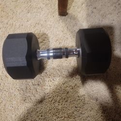 Cast iron and Rubber Hex Dumbbell Hand Weight for Exercise and Strength Training 30 LB