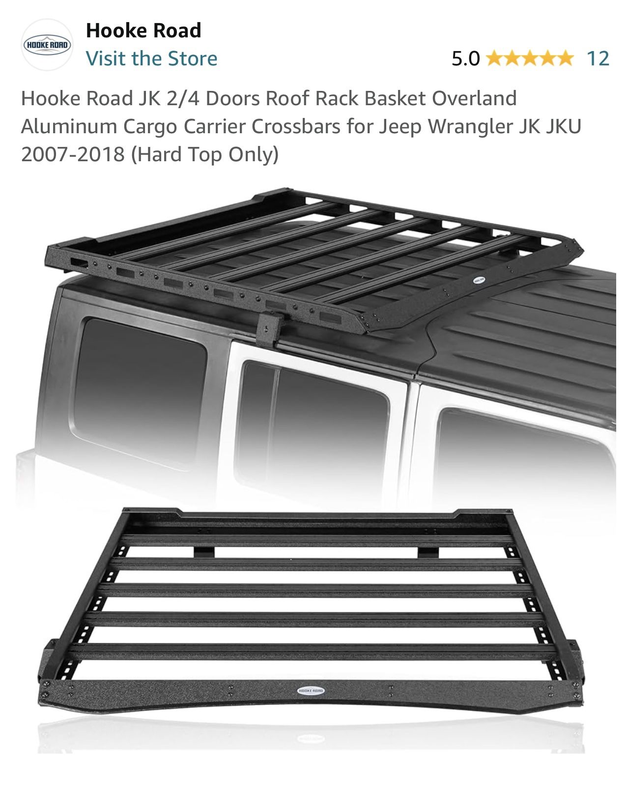 Jeep Wrangler JK/JKU 2/4door Roof Cargo Rack