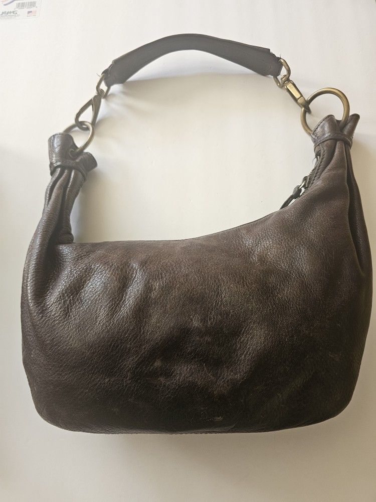 MUI MUI BROWN LEATHER HOBO VINTAGE BAG