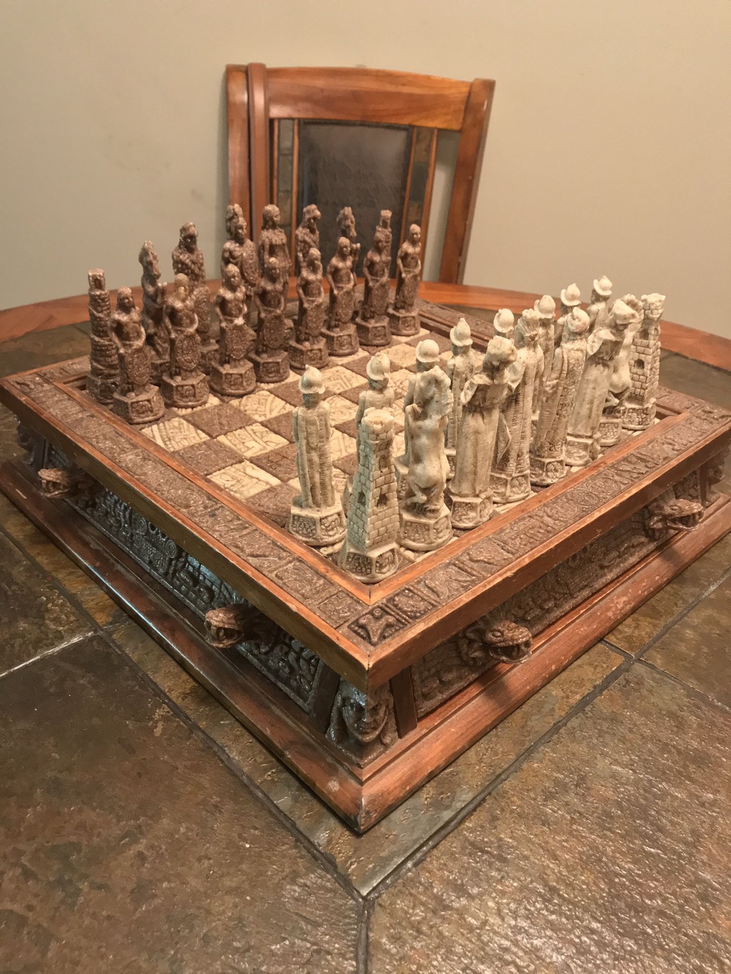 Aztec Chess Set 12.5 X 12.5 Inspired by the -  Hong Kong