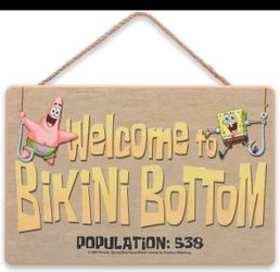 Nickelodeon SpongeBob SquarePants Welcome to Bikini Bottom Hanging Wood